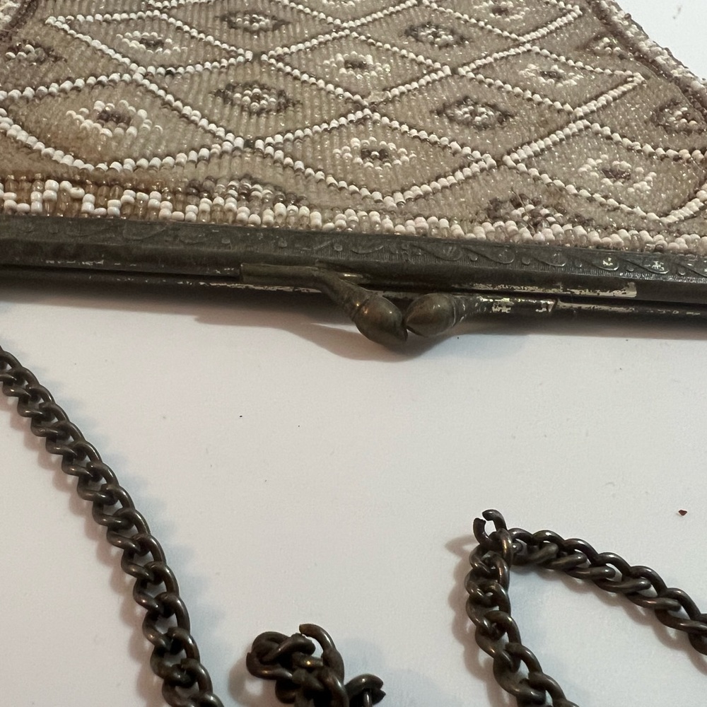 Large Antique Art Deco Ornate Beaded Purse Bag 1920's - Picture 8 of 8
